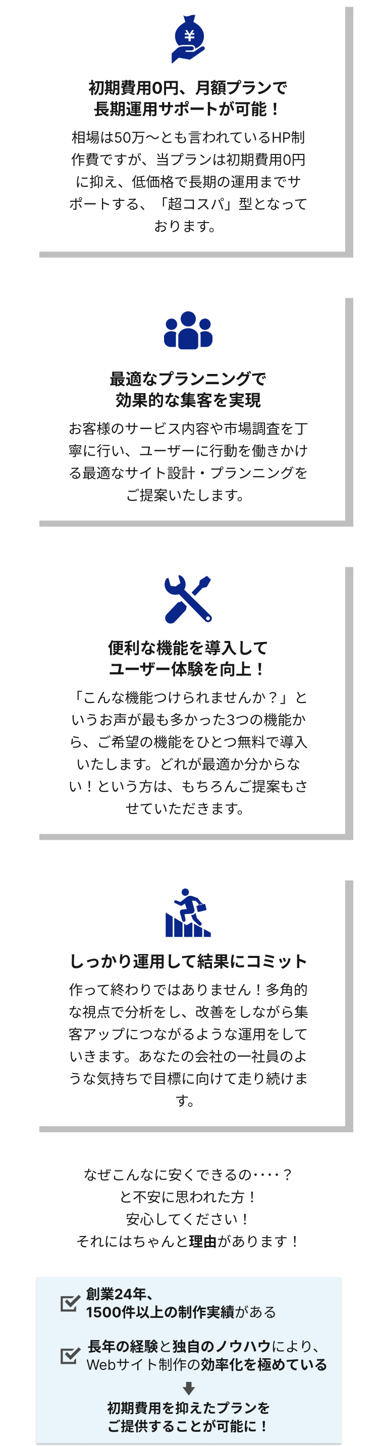 初期費用を抑えたプランをご提供することが可能に！